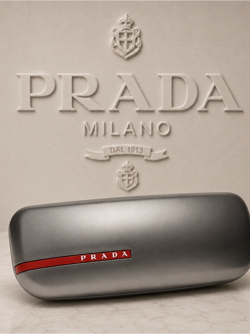 PRADA Sport Eyeglasses Case – Hard Shell Black & Red